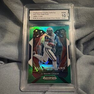 2021 Panini Prizm Draft Picks - All-American Ja'Marr Chase #185 Green Prizm (RC)